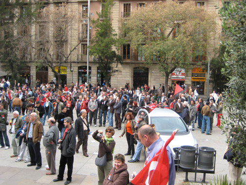 Manifestació 29-3-2008 barcelona en defensa del drets del treballadors al sector del metall