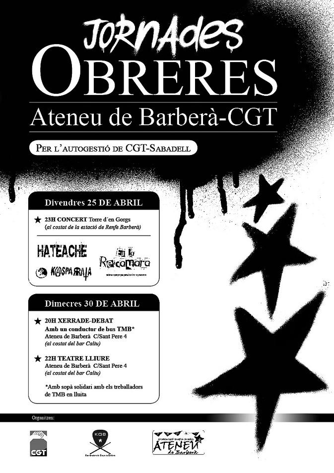 cartell jornades obreres a Barberà