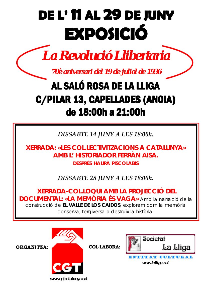 cartell exposició la revolució llibertaria a Capellades