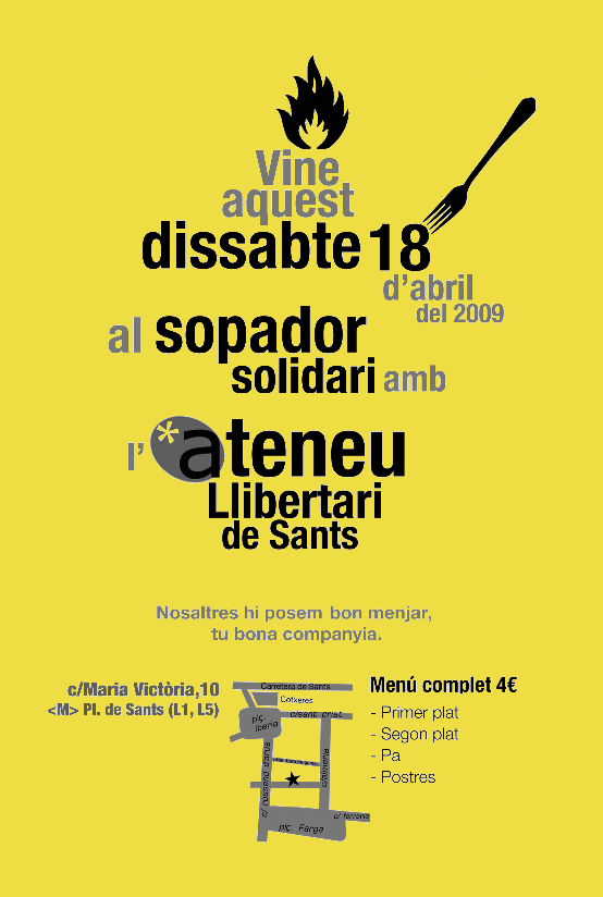 Cartell sopador solidari Ateneu de Sants