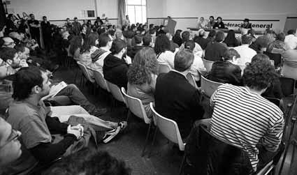 Assemblea de la CGT celebrada el 3 de maig per parlar de l’edifici sindical