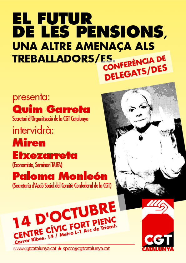 Cartell conferència pensions