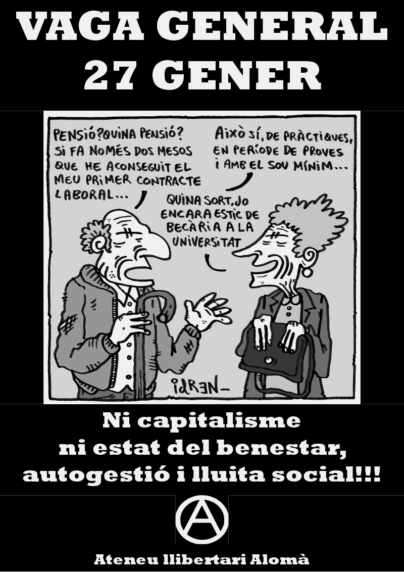 Cartell Vaga General 27 G de l'Ateneu Llibertari Alomà