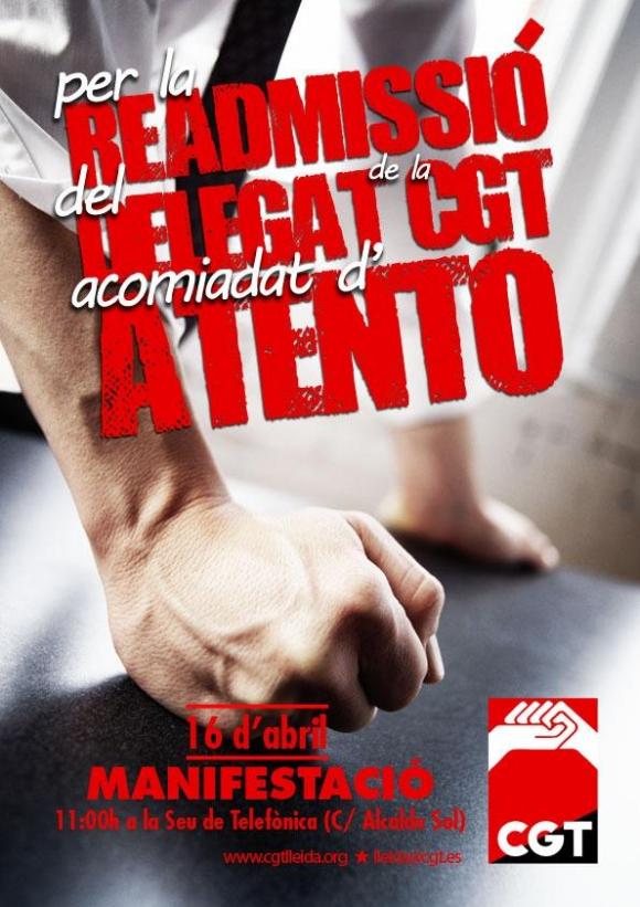 readmissió delegat de la CGT a Atento Lleida