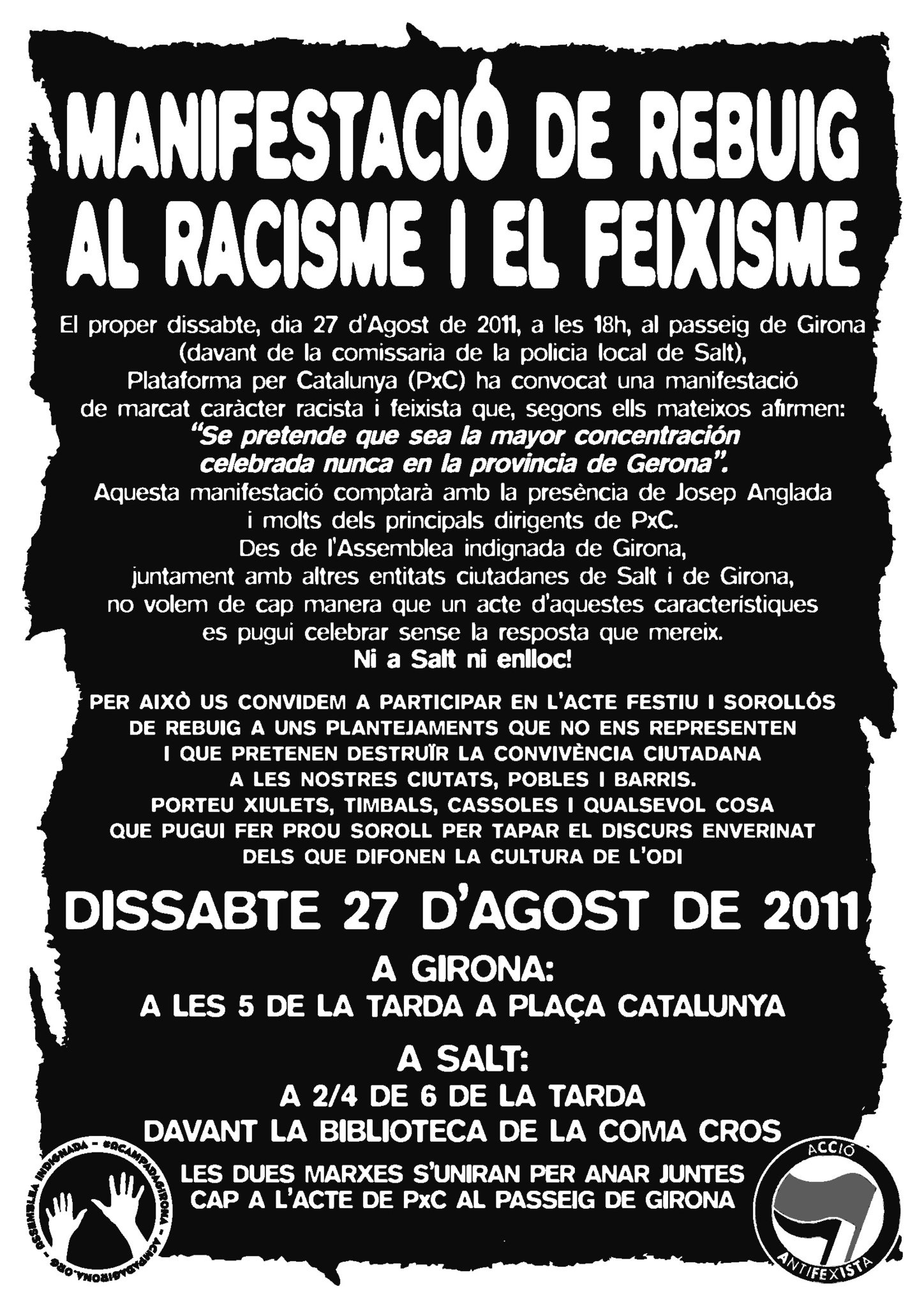 mani antifeixista Salt