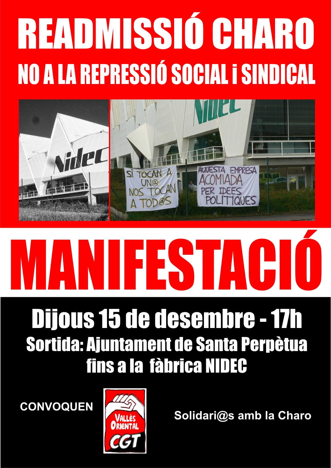 cartell manifestació nidec