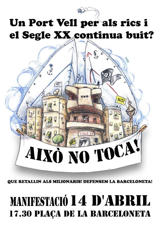 Cartell mani Barceloneta 14 d'abril