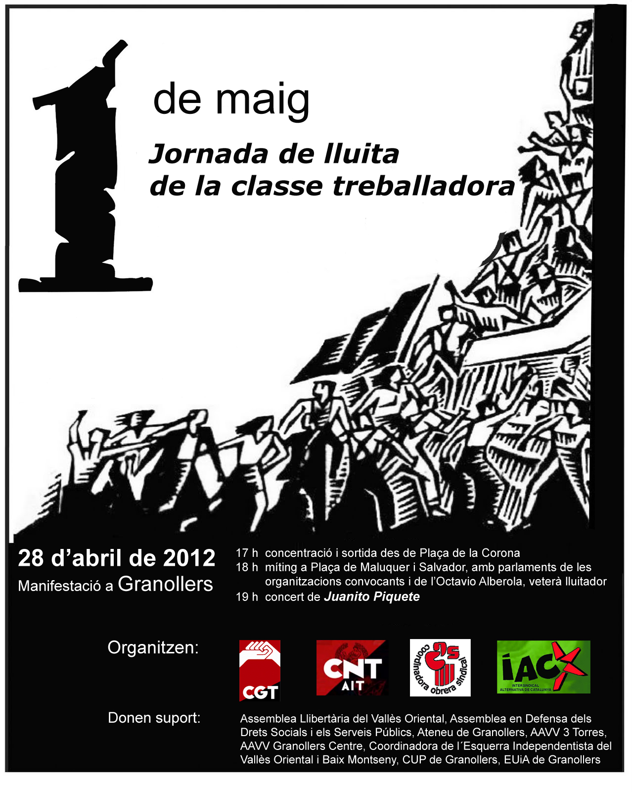 Cartell manifestacio 1r Maig a Granollers