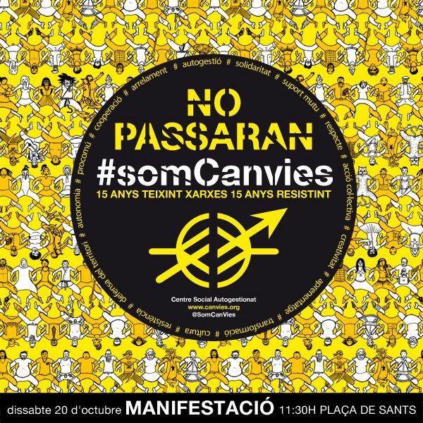 Cartell manifestació Can Vies 20-O