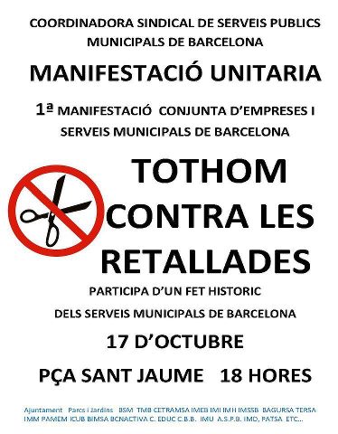 Cartell manifestació 17 d'octubre