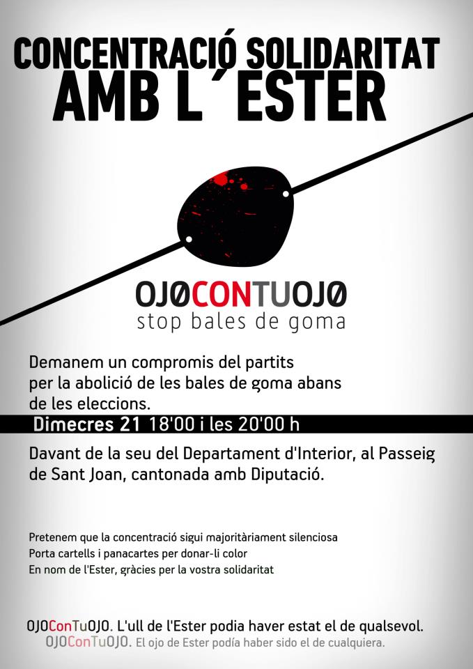 Cartell concentració Solidaritat Ester