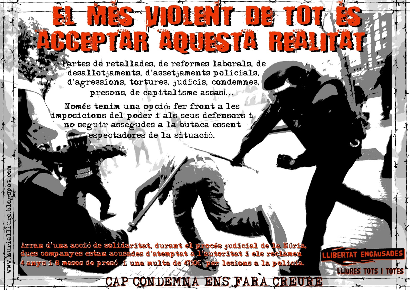Cartell solidaritat encausades