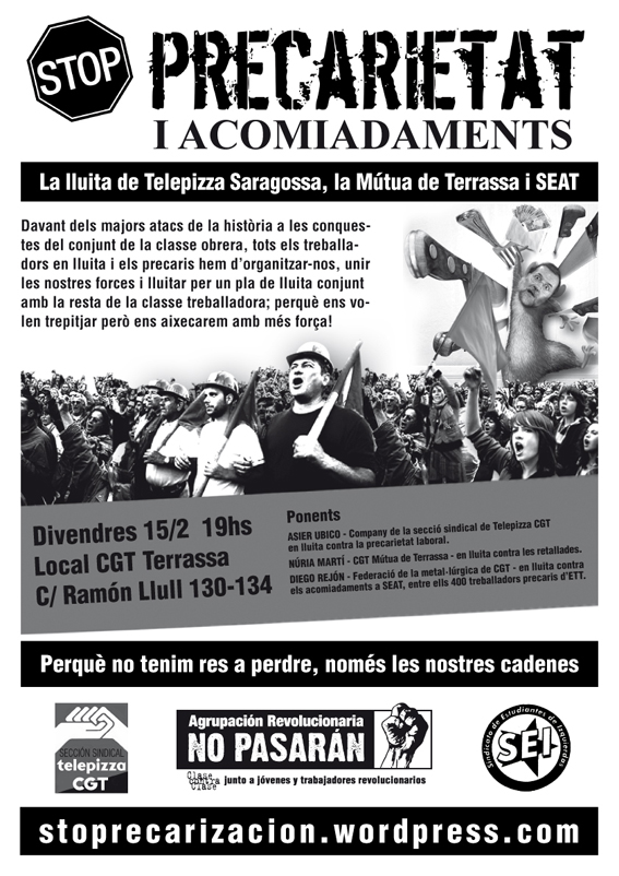Cartell xerrada Terrassa 15F