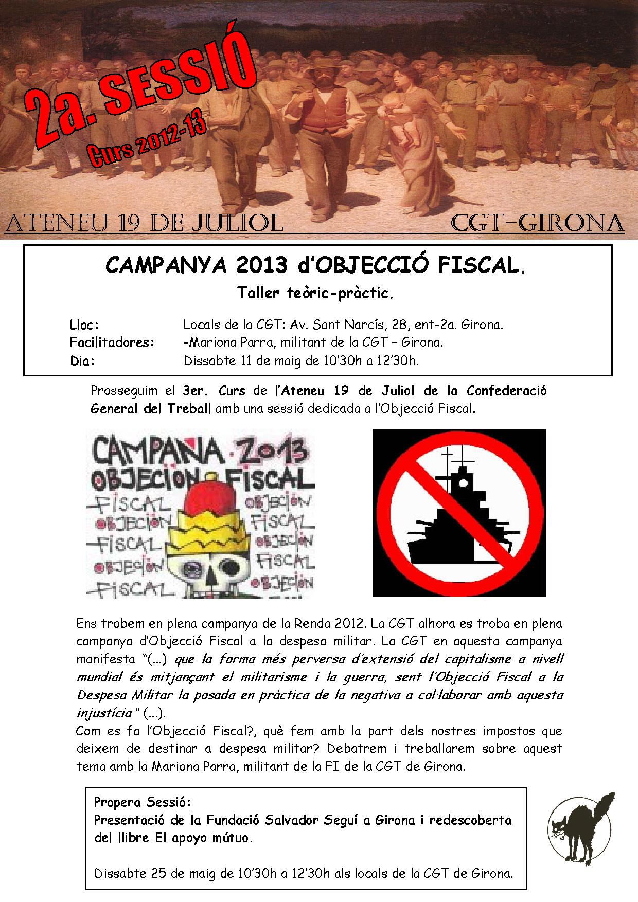 Cartell taller objecció fiscal