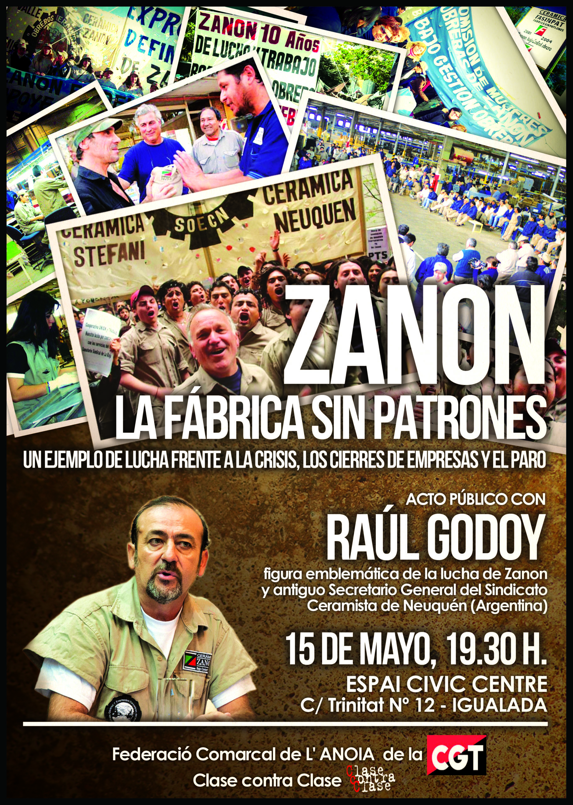 Cartell Xerrada Zanon a Igualada