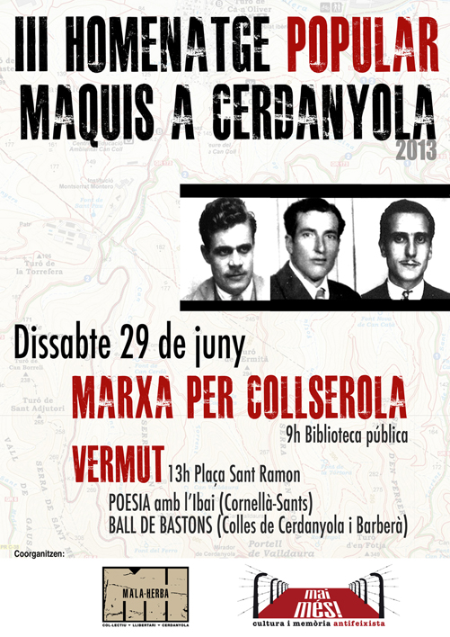 Cartell III Homentage popular maquis Cerdanyola