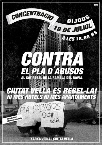 Cartell 18 juliol Contra el Pla d’AbUsos