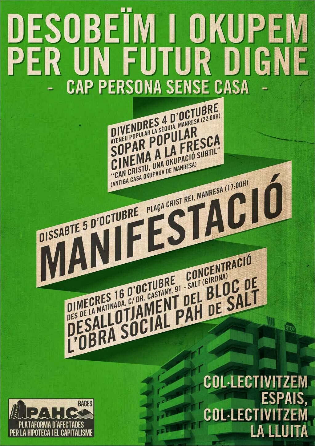 Cartell mani 5 octubre Manresa
