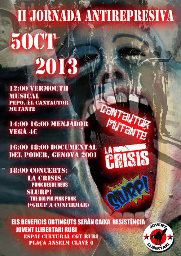 Cartell 2a Jornada antirepressiva a Rubí