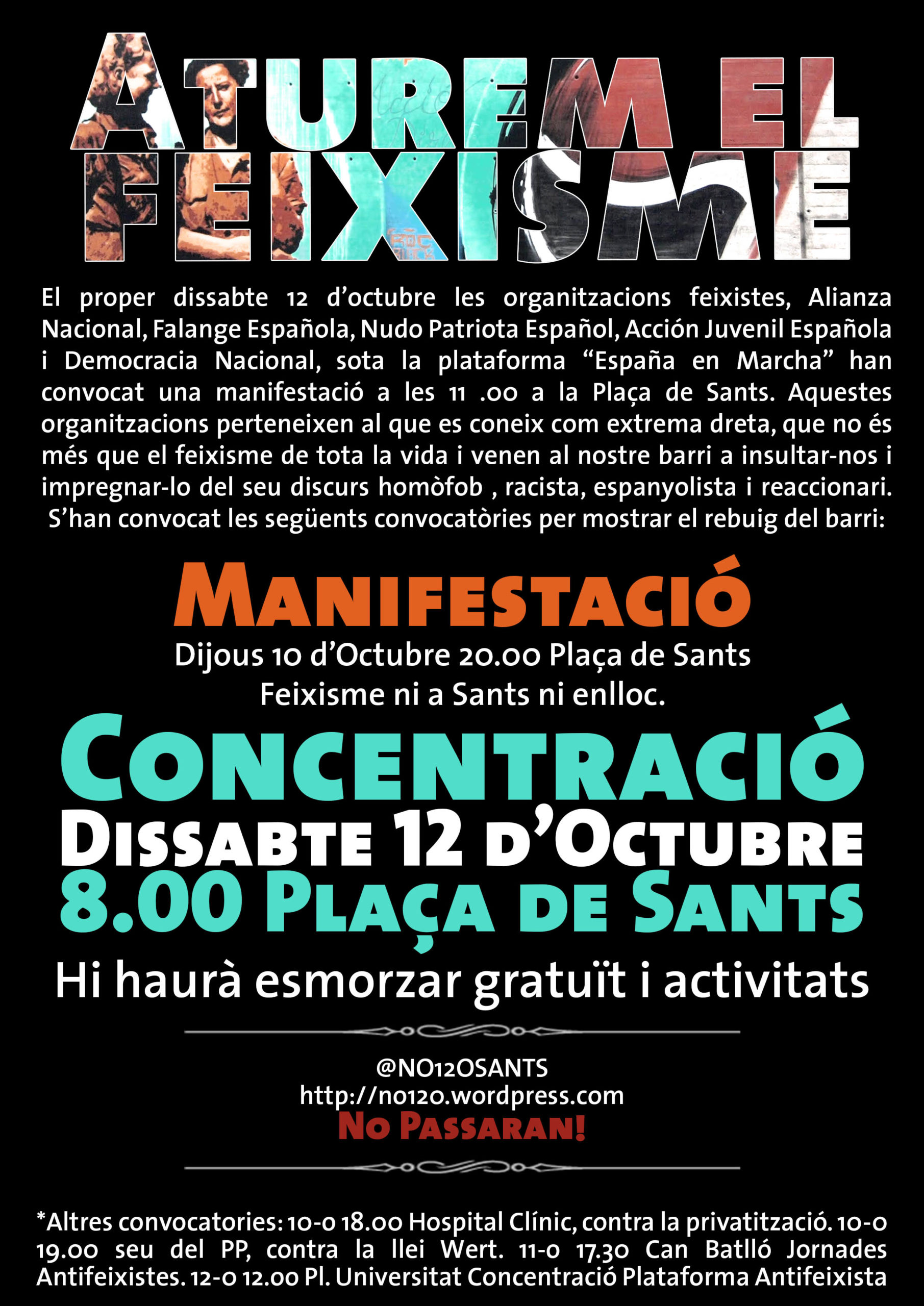 Cartell mobilitzacions antifeixistes