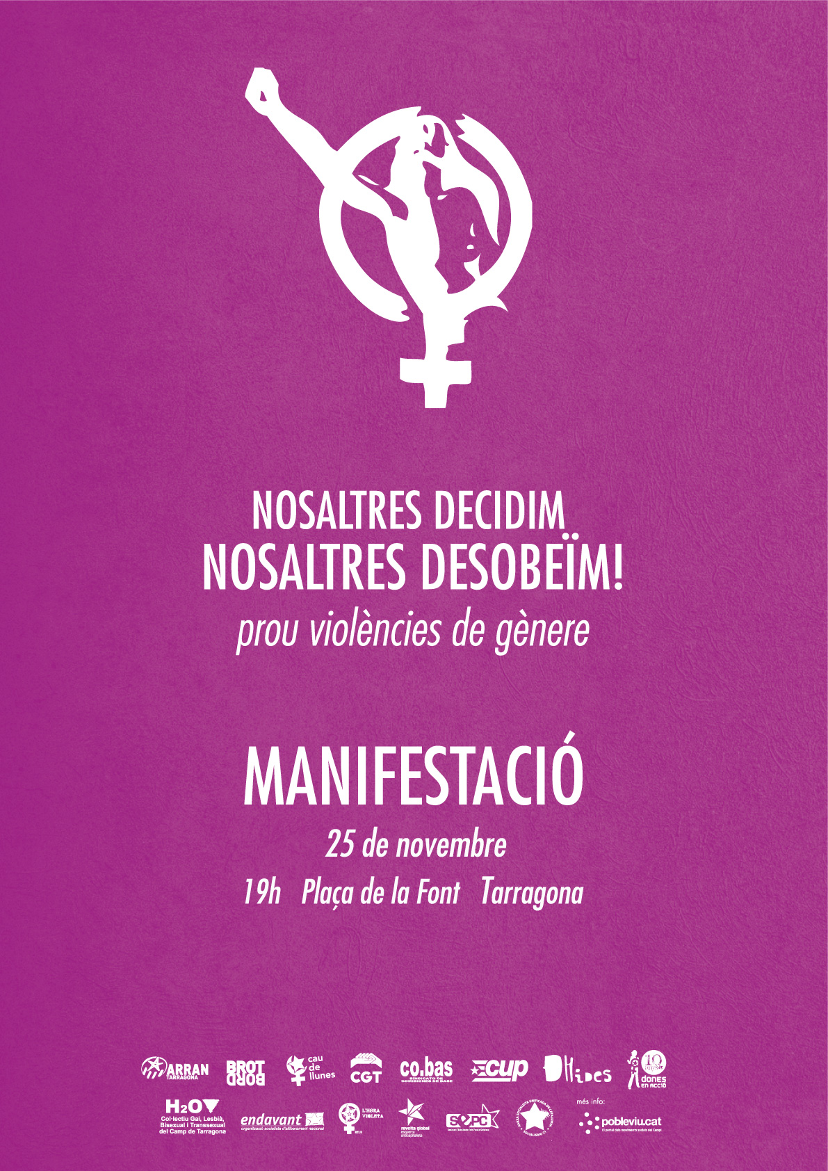 Cartell manifestació 25N a Tarragona
