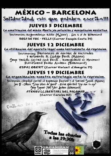 Cartell Jornades Antirepressives Mèxic - Barcelona