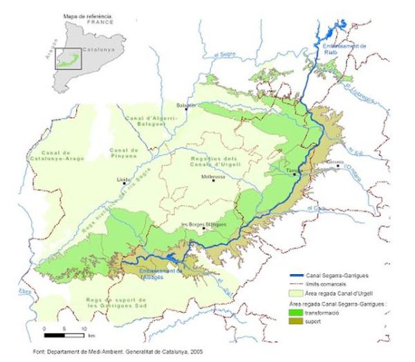 Mapa canal Segarra-Garrigues