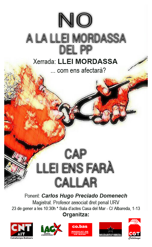 Cartell xerrada llei mordassa