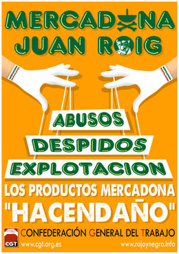 Cartell campanya CGT Mercadona