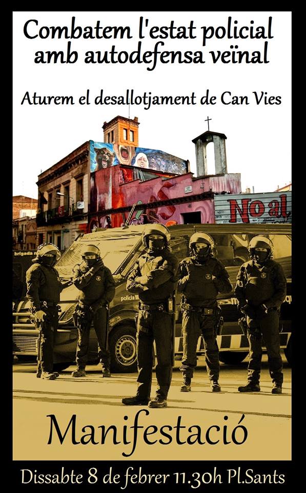 Cartell mani 8 febrer Can Vies