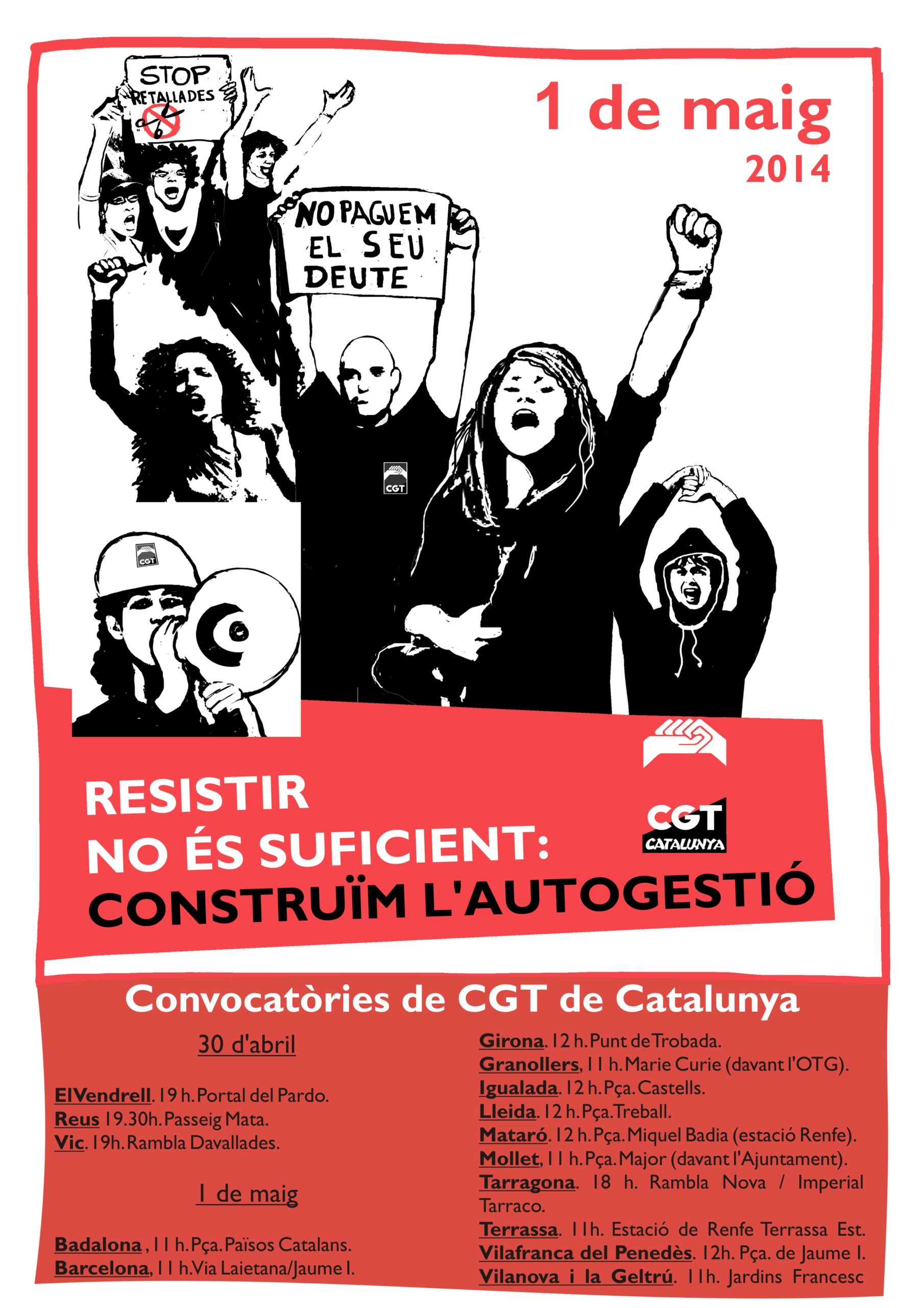 Manifestacions CGT Catalunya 1r Maig 2014