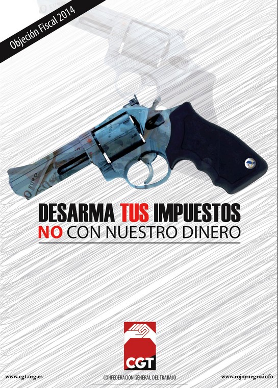 Cartell campanya objecció fiscal 2014 CGT